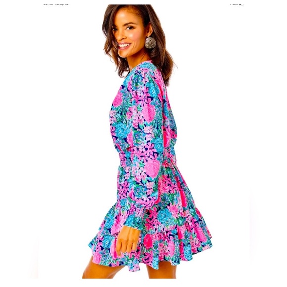 New Lilly Pulitzer Cristiana Stretch Dresses Women Hits Amalfi Blue Size 6 - Picture 2 of 5